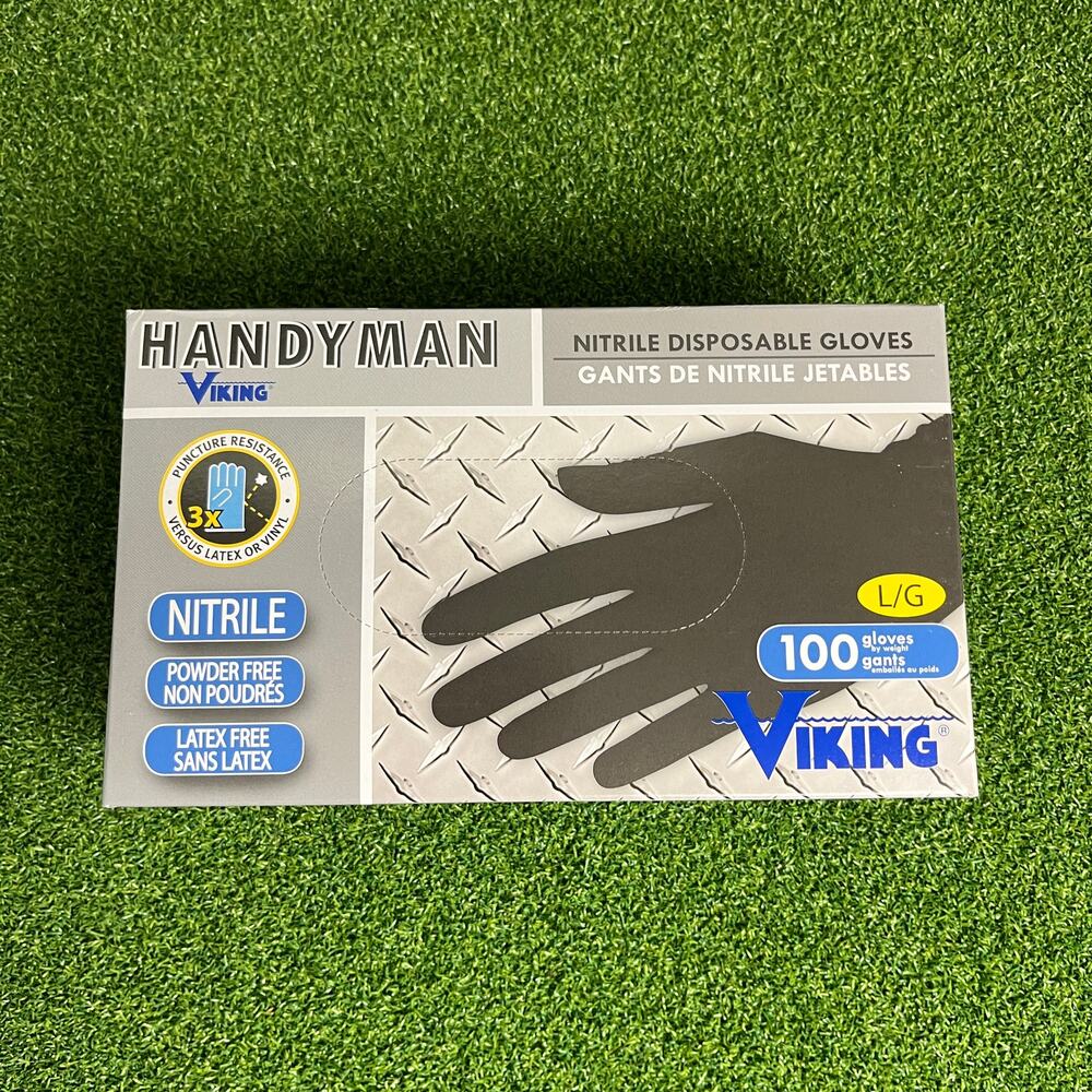Viking Handyman Nitrile Disposable Gloves Latex Free Powder Free L